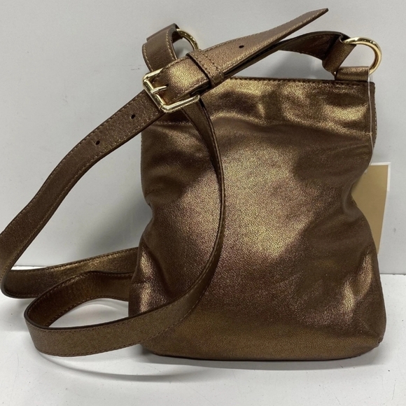 Bnwt Michael Kors Elegant Metallic Brown Tassel Crossbody Bag - Picture 2 of 5